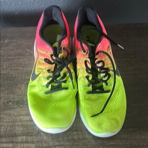 Nike Women's Sneakers - Neon Green and Pink